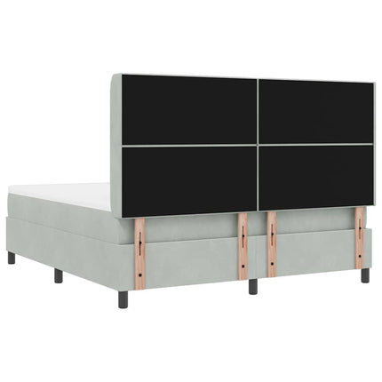 Box spring seng med madras Lysegrå 180 x 200 cm Fløjl