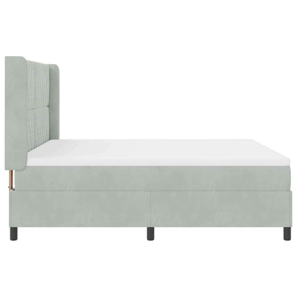 Box spring seng med madras Lysegrå 180 x 200 cm Fløjl