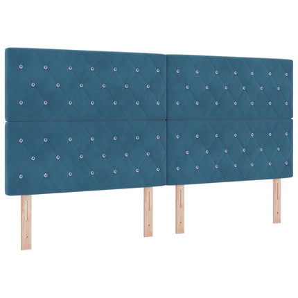 Box spring seng med madras Blå 200 x 200 cm Fløjl