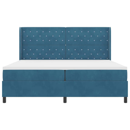 Box spring seng med madras Blå 200 x 200 cm Fløjl
