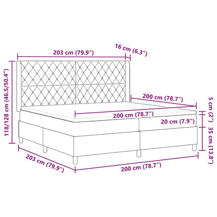 Box spring seng med madras Blå 200 x 200 cm Fløjl