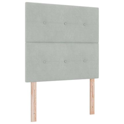 Box spring seng med hovedgærde Lysegrå 80 x 200 cm Fløjl