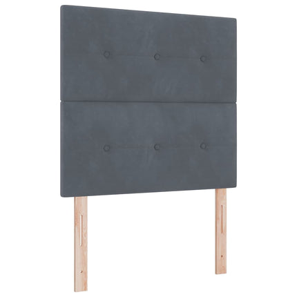 Box spring seng med hovedgærde Mørkegrå 80 x 200 cm Fløjl