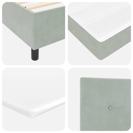 Box spring seng med hovedgærde Lysegrå 90 x 190 cm Fløjl