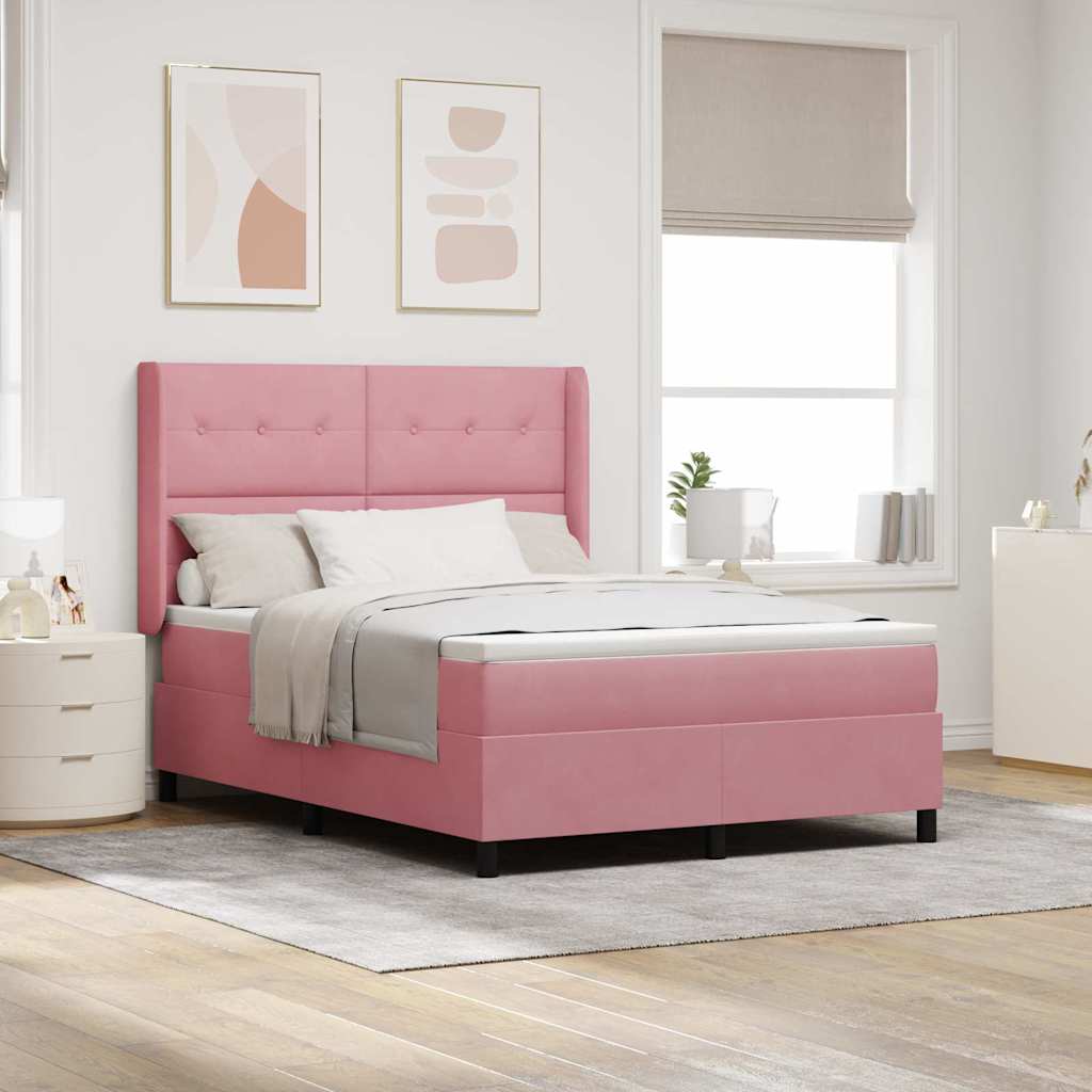 Box spring seng med hovedgrde Lyserd 160 x 200 cm Fljl