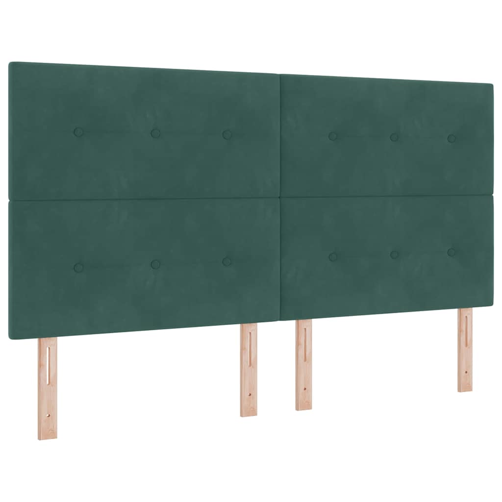 Box spring seng med madras Mørkegrøn 180 x 200 cm Fløjl