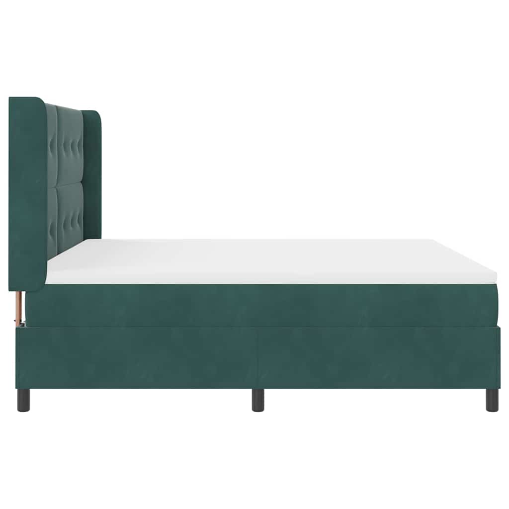 Box spring seng med madras Mørkegrøn 180 x 200 cm Fløjl