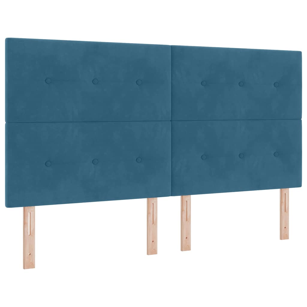 Box spring seng med madras Blå 180 x 200 cm Fløjl