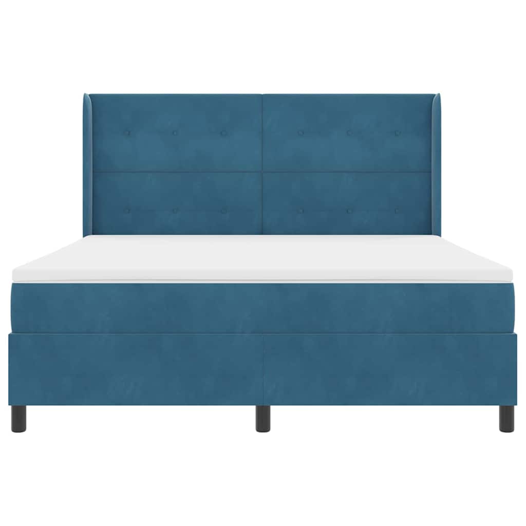 Box spring seng med madras Blå 180 x 200 cm Fløjl