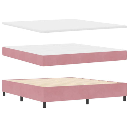 Box spring seng med hovedgærde Lyserød 180 x 200 cm Fløjl