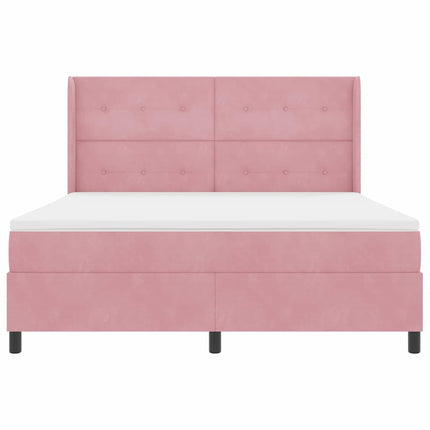 Box spring seng med hovedgærde Lyserød 180 x 200 cm Fløjl