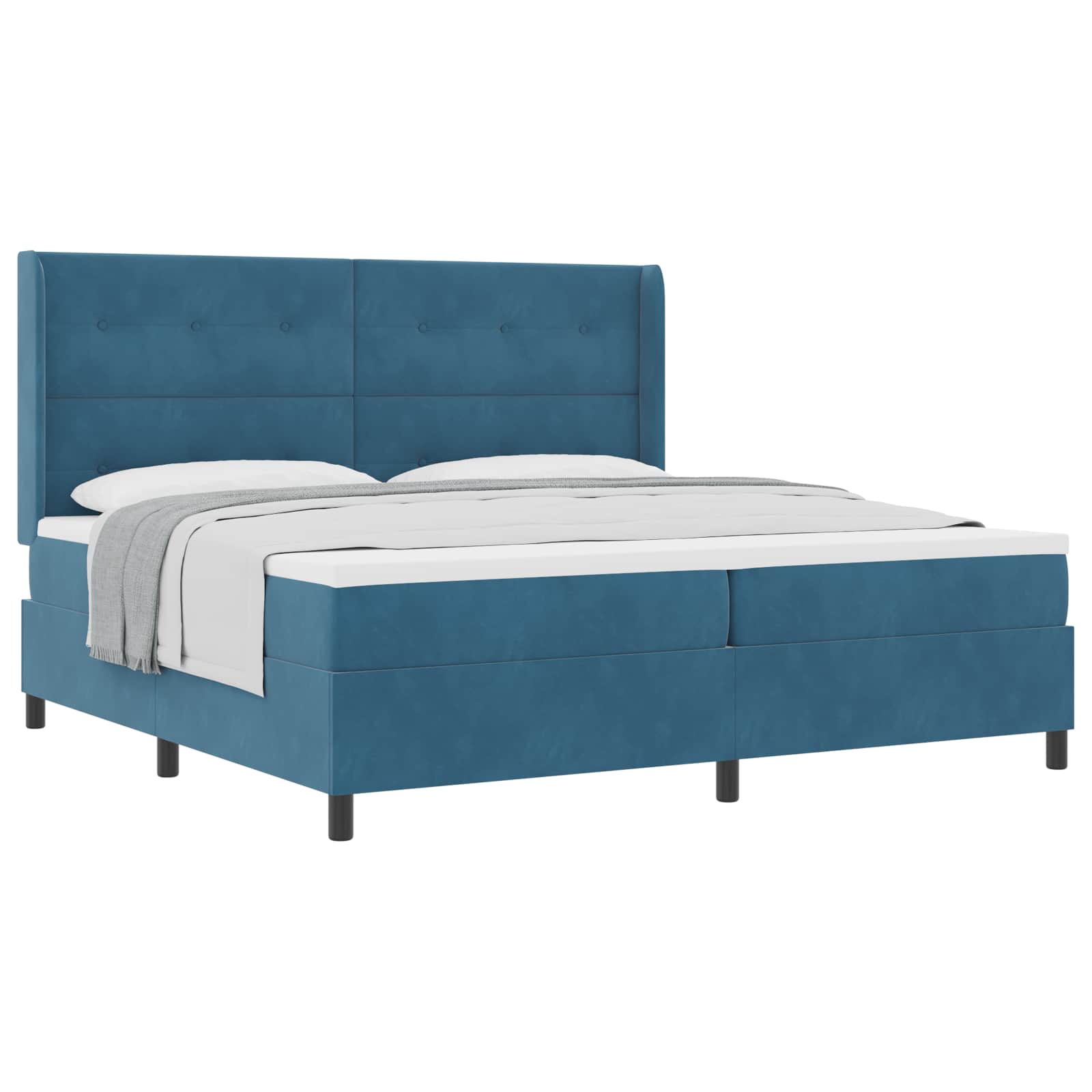 Box spring seng med madras Blå 100 x 200 cm Fløjl