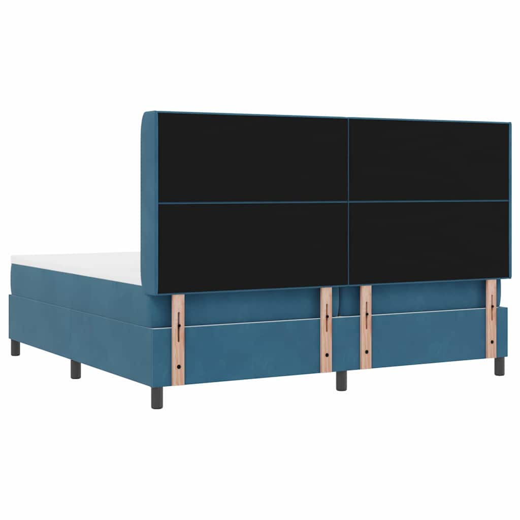 Box spring seng med madras Blå 100 x 200 cm Fløjl