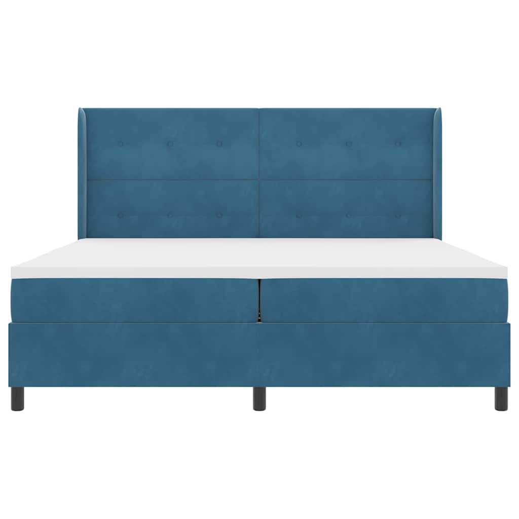 Box spring seng med madras Blå 100 x 200 cm Fløjl
