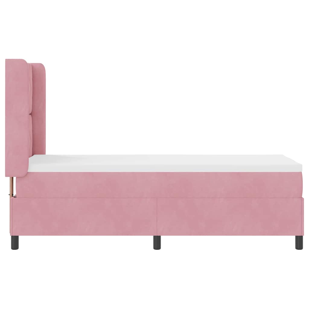 Box spring seng med madras Lyserød 80 x 200 cm Fløjl