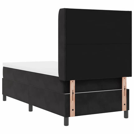 Box spring seng med hovedgærde Sort 100 x 200 cm Fløjl
