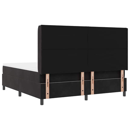 Box spring seng med hovedgærde Sort 180 x 200 cm Fløjl