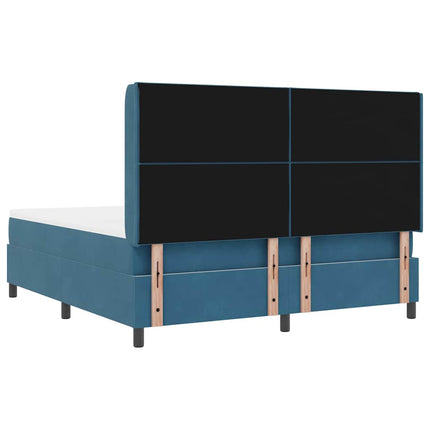 Box spring seng med hovedgærde Blå 180 x 200 cm Fløjl