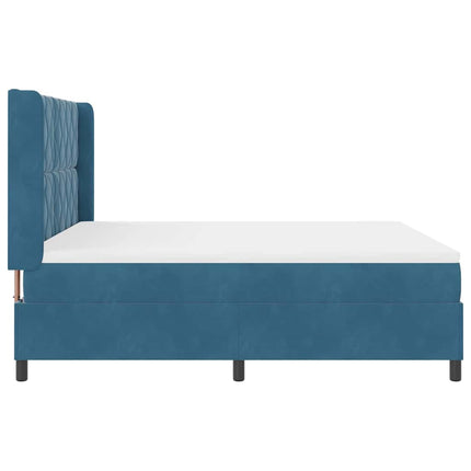 Box spring seng med hovedgærde Blå 180 x 200 cm Fløjl