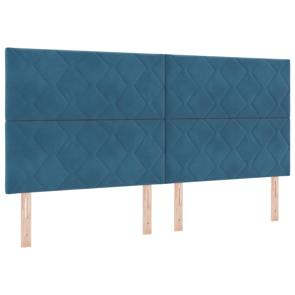 Box spring seng med madras Blå 200 x 200 cm Fløjl