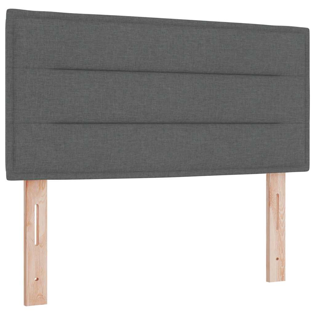 Box spring seng med madras med LED Mørkegrå 80 x 200 cm Stof