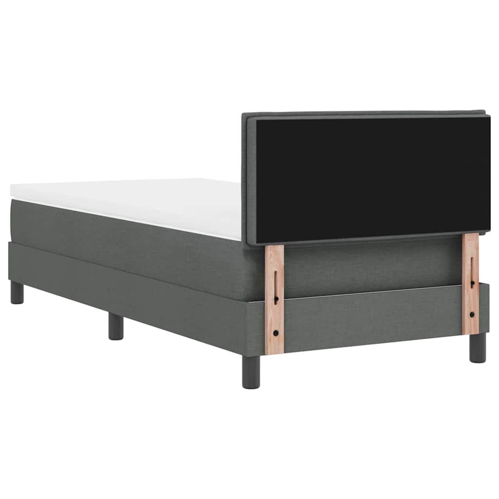 Box spring seng med madras med LED Mørkegrå 90 x 200 cm Stof