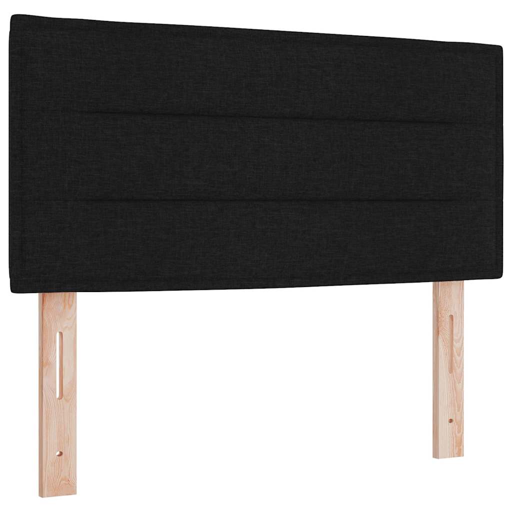 Box spring seng med madras med LED Sort 100 x 200 cm Stof