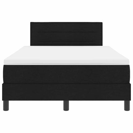 Box spring seng med madras med LED Sort 120 x 190 cm Stof