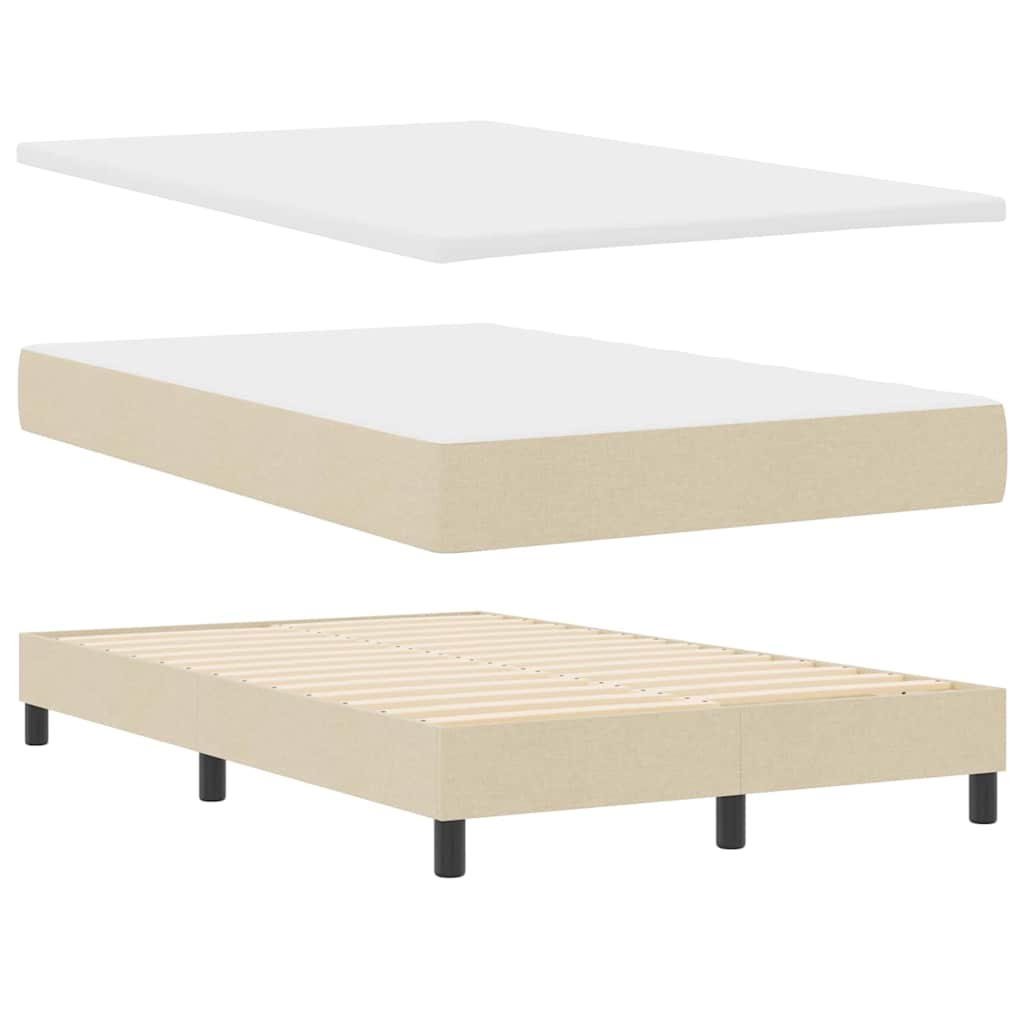Box spring seng med madras med LED Creme 120 x 190 cm Stof