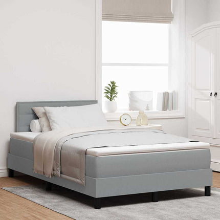 Box spring seng med madras med LED Lysegrå 120 x 200 cm Stof