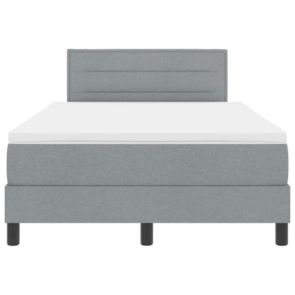 Box spring seng med madras med LED Lysegrå 120 x 200 cm Stof