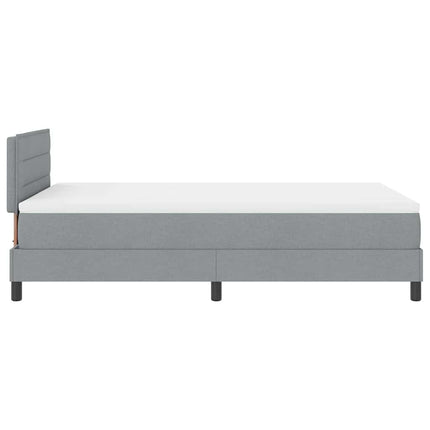 Box spring seng med madras med LED Lysegrå 120 x 200 cm Stof