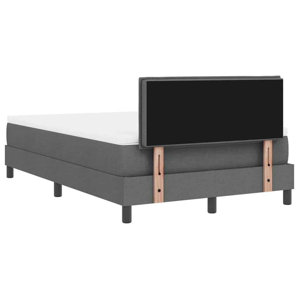 Box spring seng med madras med LED Mørkegrå 120 x 200 cm Stof