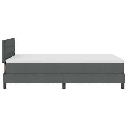 Box spring seng med LED-lysstrimler Mørkegrå 120 x 200 cm Stof