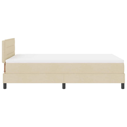 Box spring seng med LED-lysstrimler Creme 120 x 200 cm Stof