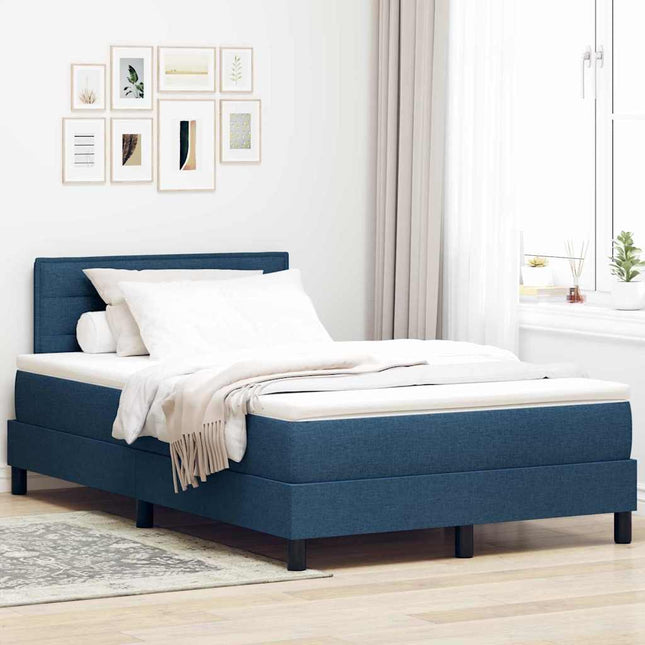 Box spring seng med pude med hovedgærde Blå 120 x 200 cm Stof