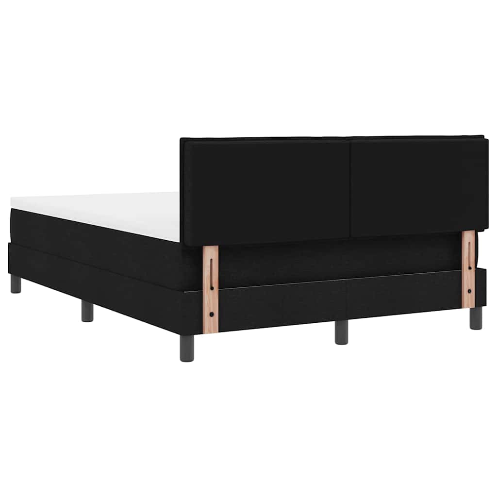 Box spring seng med madras med LED Sort 140 x 190 cm Stof