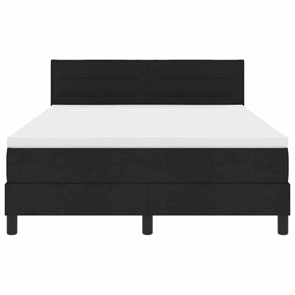 Box spring seng med LED-lysstrimler Sort 140 x 190 cm Stof