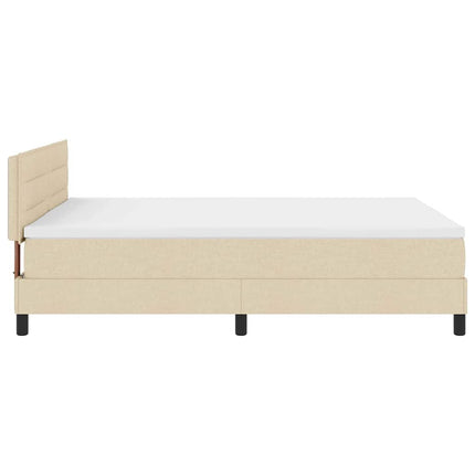 Box spring seng med LED-lysstrimler Creme 140 x 190 cm Stof