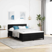 Box spring seng med madras med LED Sort 140 x 200 cm Stof