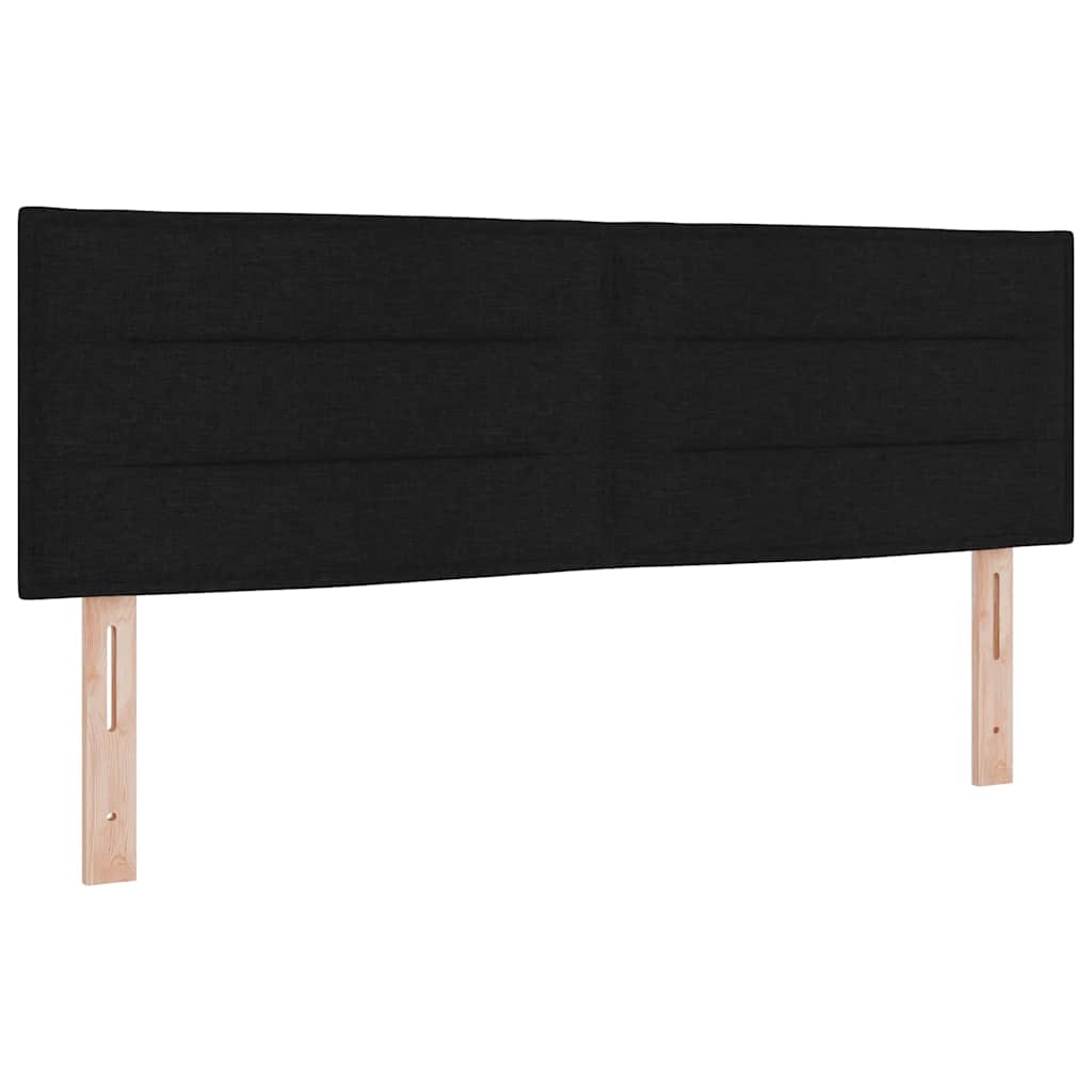Box spring seng med madras med LED Sort 140 x 200 cm Stof