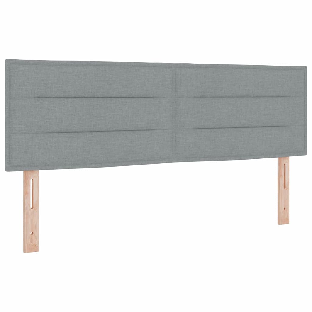 Box spring seng med madras med LED Lysegrå 160 x 200 cm Stof