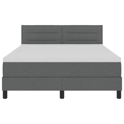 Box spring seng med LED-lysstrimler Mørkegrå 160 x 200 cm Stof