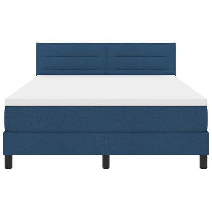 Box spring seng med LED-lysstrimler Blå 160 x 200 cm Stof