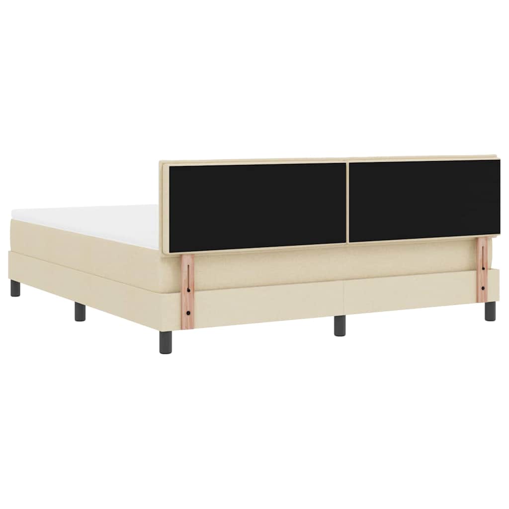 Box spring seng med madras med LED Creme 180 x 200 cm Stof