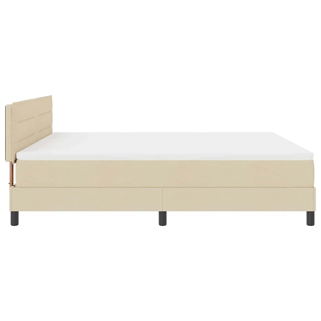 Box spring seng med madras med LED Creme 180 x 200 cm Stof