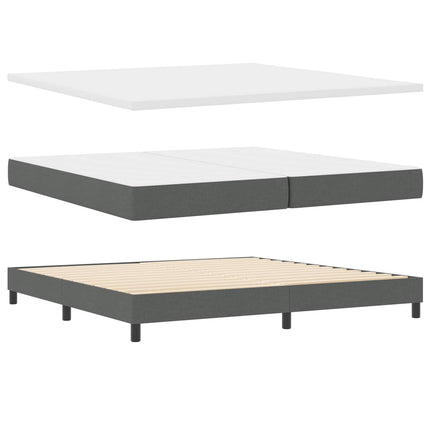 Box spring seng med madras med LED Mørkegrå 200 x 200 cm Stof