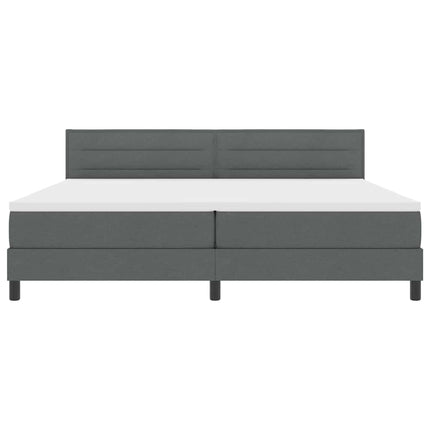 Box spring seng med madras med LED Mørkegrå 200 x 200 cm Stof
