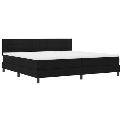 Box spring seng med madras med LED Sort 200 x 200 cm Stof