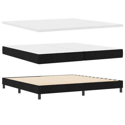 Box spring seng med madras med LED Sort 200 x 200 cm Stof